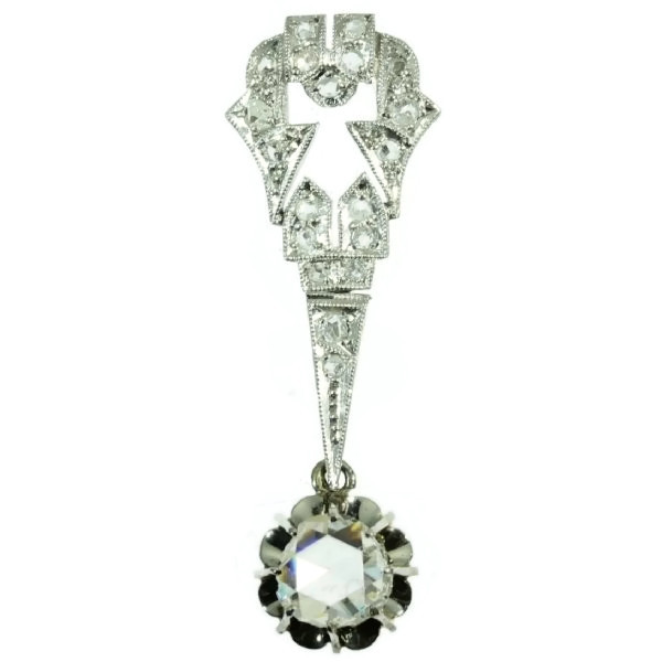Platinum Art Deco rose cut diamond pendant